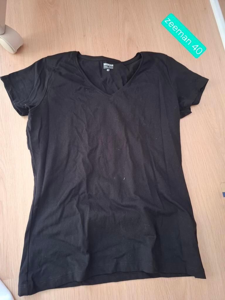 Zeeman dames T-shirt in het zwart met een V-hals, maat 40, Kleding | Dames, T-shirts, Maat 38/40 (M), Zeeman, Zwart, Ophalen of Verzenden