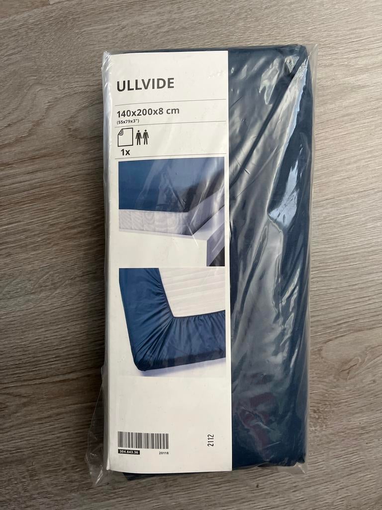 IKEA ULLVIDE Hoeslaken Donkerblauw 140x200 cm, Ophalen, Blauw, 140 cm, 200 cm