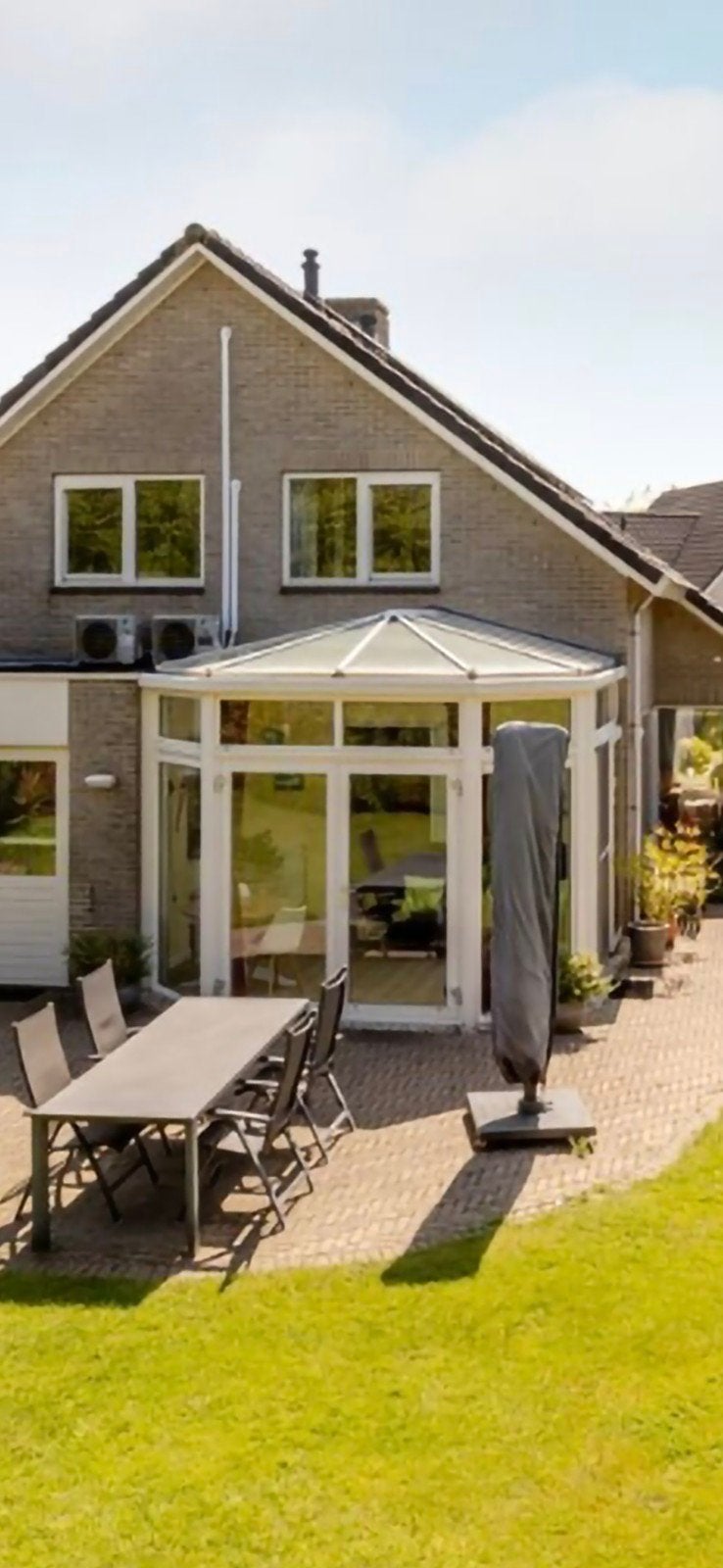 Aluminium serre met openslaande en schuifdeur, Ophalen, Gebruikt, Overige typen, 160 cm of meer
