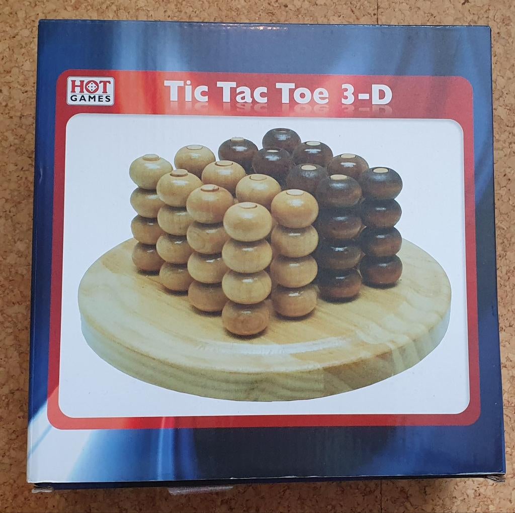 Tic Tac Toe 3-D Houten Spel - Hot Games, Hobby en Vrije tijd, Gezelschapsspellen | Bordspellen, Een of twee spelers, Ophalen of Verzenden