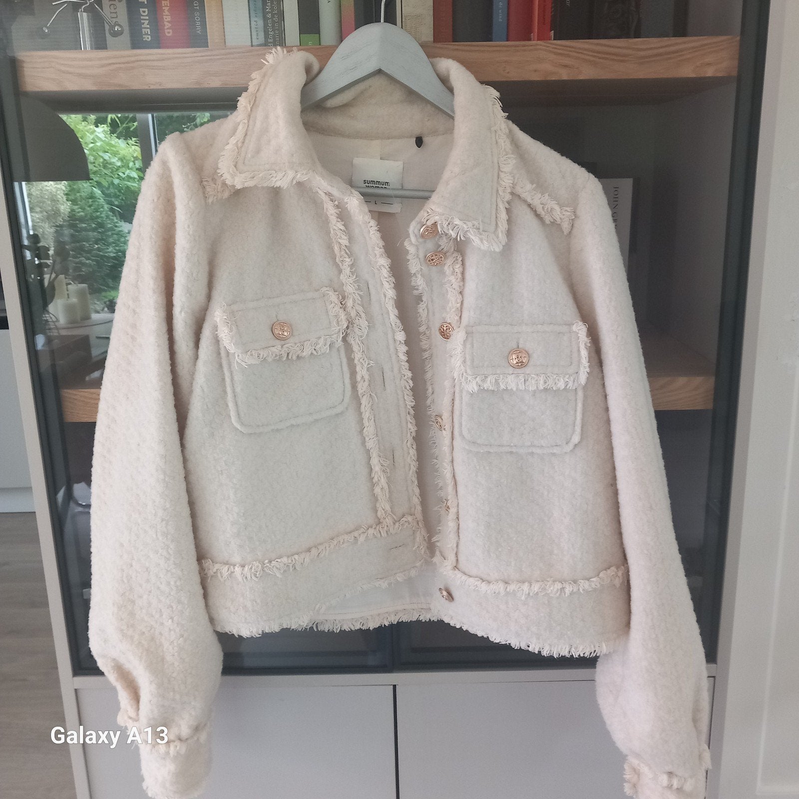 Summum Woman Bouclé Jasje - Crème/Ecru - Maat L, Kleding | Dames, Jassen | Winter, Summum Woman, Overige kleuren, Maat 42/44 (L)