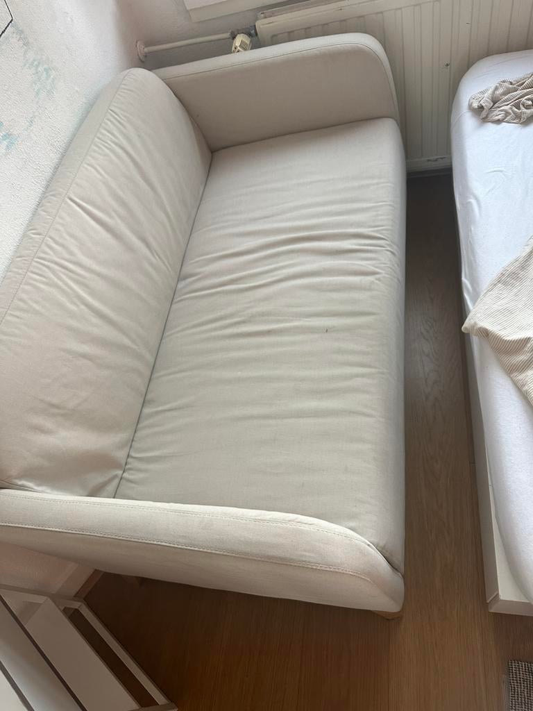 Beige bankje, Ophalen, Gebruikt, Minder dan 75 cm, Tweepersoons