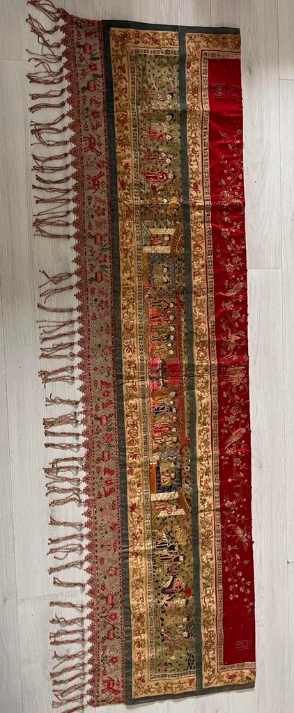 Oud Aziatisch hand gemaakt wandkleed, Antiek en Kunst, Ophalen of Verzenden