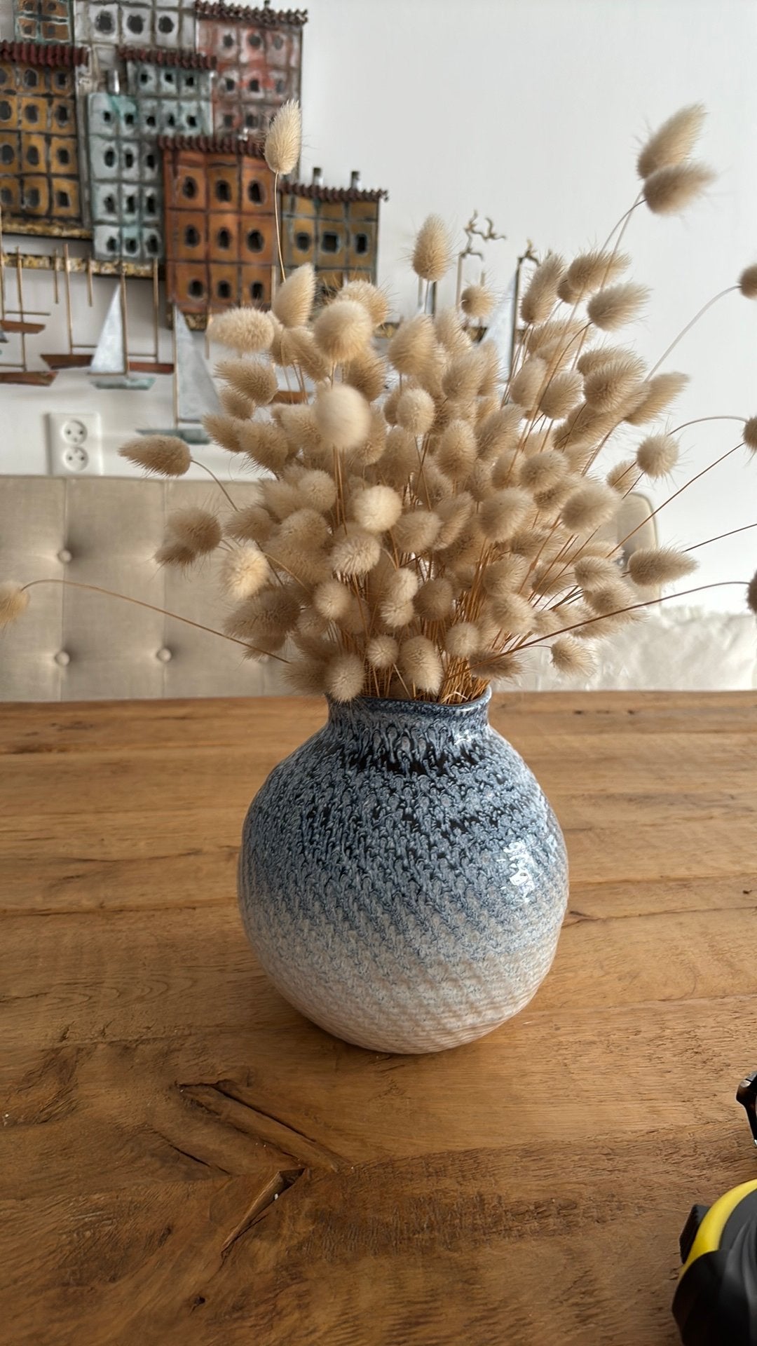 Countryfield vaas van Intratuin, blauw/wit, Ophalen, Meerkleurig, Nieuw, Geschikt voor droogbloemen