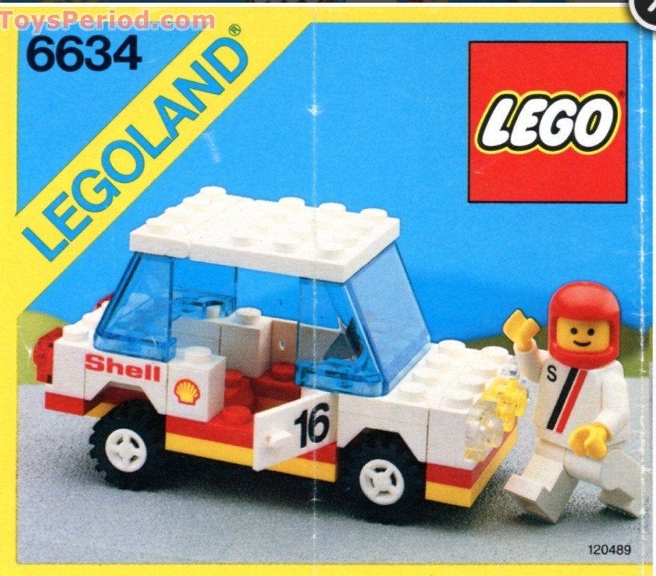 LEGO Legoland 6634 Shell Rally Auto met Coureur, Ophalen of Verzenden, Gebruikt