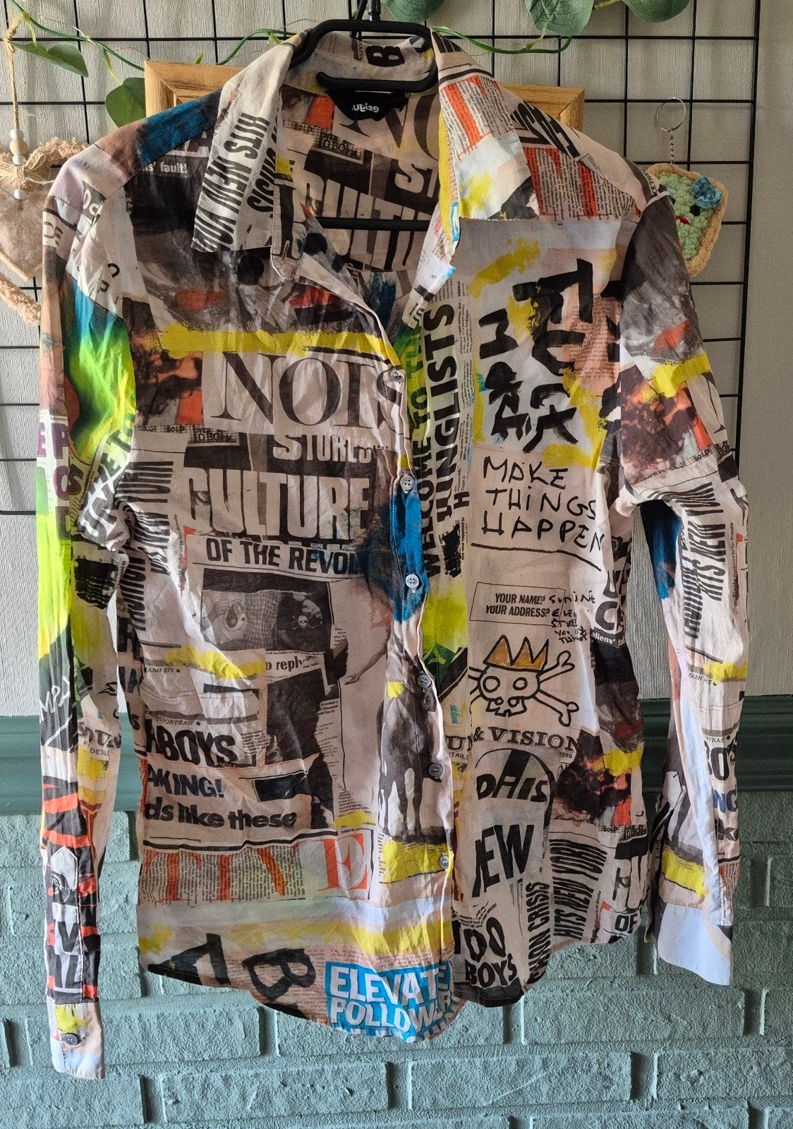 Desigual blouse met print, maat M (38/40), Maat 38/40 (M), Meerkleurig, Ophalen of Verzenden, Zo goed als nieuw
