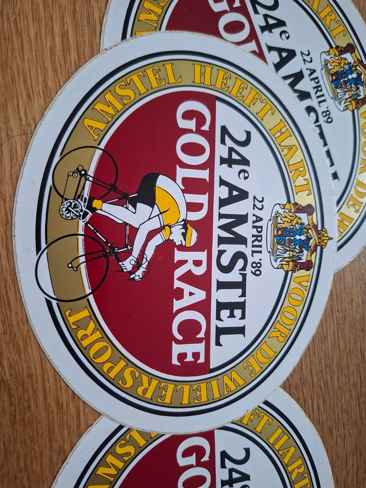 Vintage Amstel Gold Race 1989 Wielrennen Sticker, Ophalen of Verzenden, Gebruikt, Sport