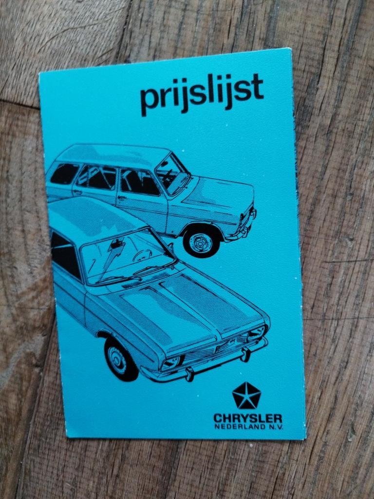 Prijslijst Simca, Chrysler, Matra 1972 - 6 pagina's, Zo goed als nieuw, Overige merken, Simca, Ophalen of Verzenden