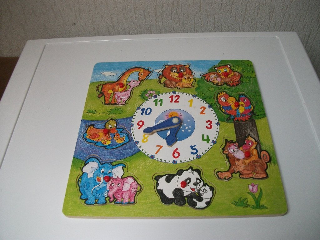 Puzzel klok groot en klein 8 delig, Ophalen of Verzenden, Gebruikt