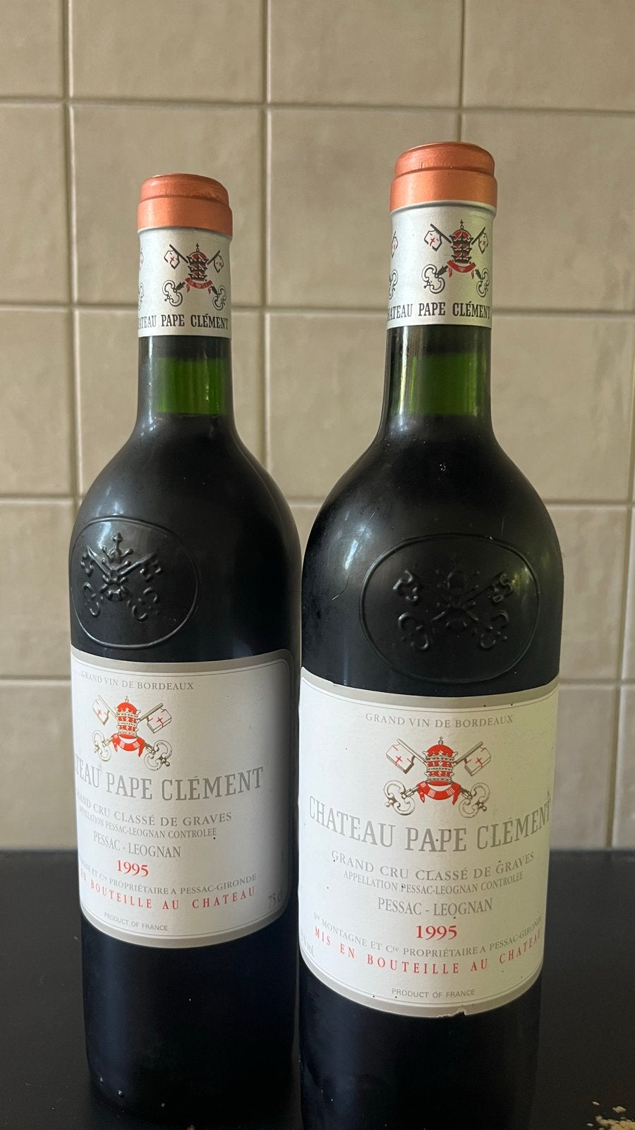 2x Chateau Pape Clement 1995, Ophalen, Zo goed als nieuw, Frankrijk, Rode wijn