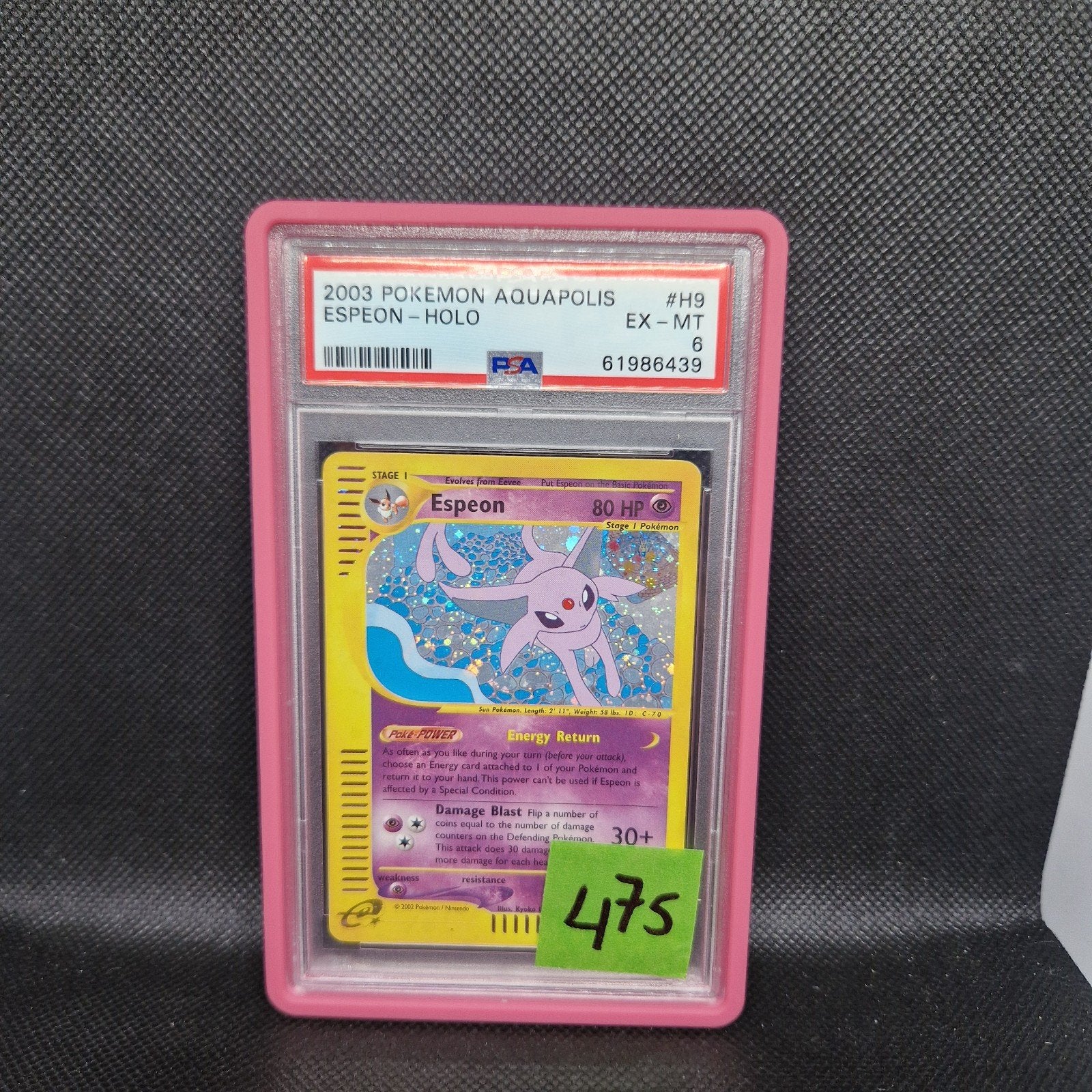 Espeon Holo Aquapolis PSA 6, Ophalen of Verzenden, Zo goed als nieuw