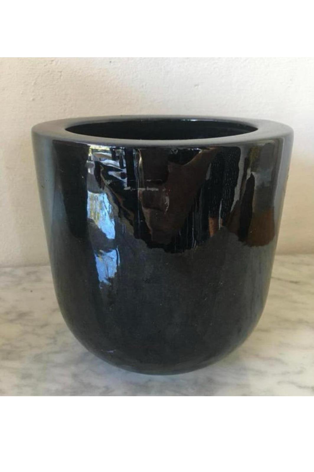 Unieke glanzende vintage jaren’60 bloempot gratis kamerplant, Ophalen, Rond, Binnen, Zo goed als nieuw