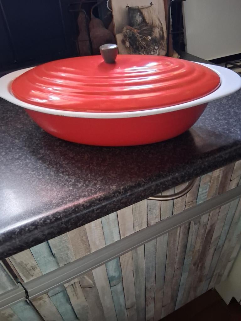 Rode braadslede met deksel, Huis en Inrichting, Keuken | Potten en Pannen, Ophalen, Overige materialen