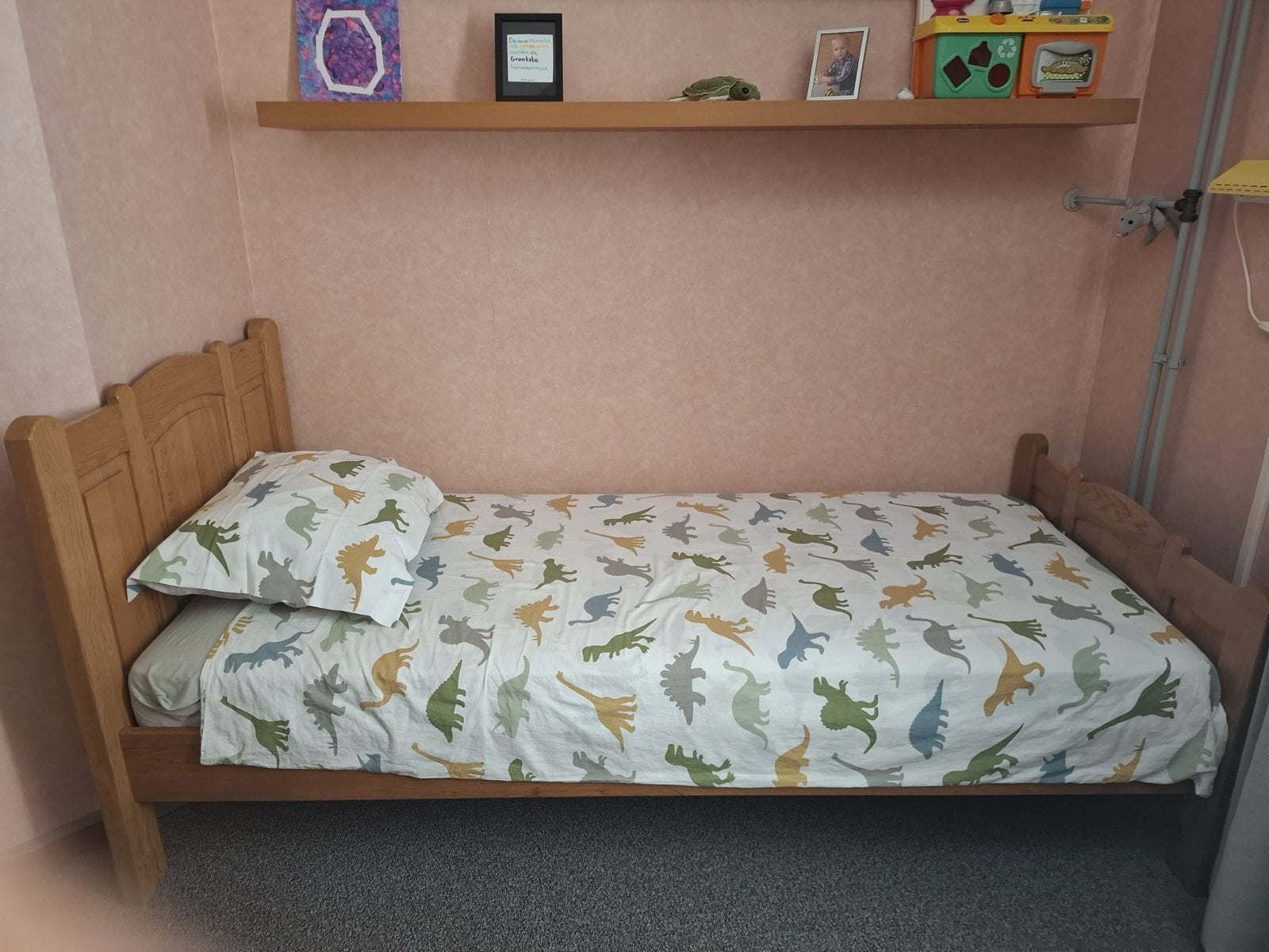 Massief eiken Oisterwijk bed - 1 persoons, Huis en Inrichting, Ophalen, Gebruikt, 90 cm, Eenpersoons