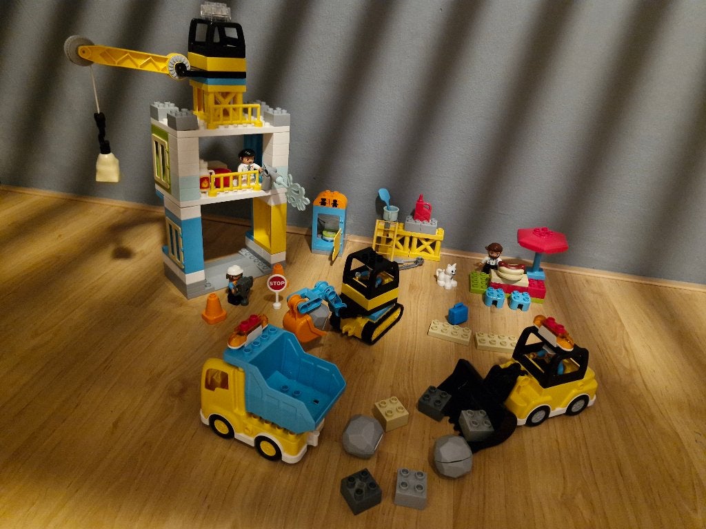 LEGO Duplo 'Torenkraan & bouwplaats' (10933), Compleet, Ophalen of Verzenden, Zo goed als nieuw, Duplo