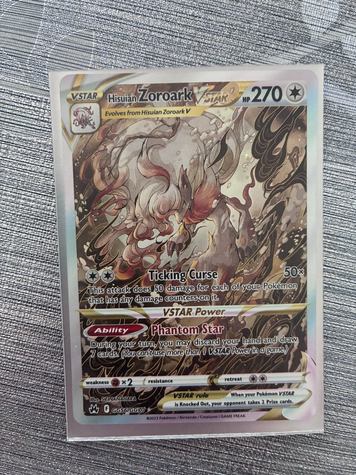 Hisuian Zoroark VSTAR Pokémon Kaart GG56/GG70, Ophalen of Verzenden, Zo goed als nieuw, Losse kaart