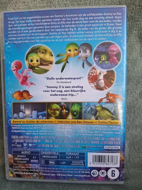 Dvd Sammy 2 h, Tekenfilm, Overige soorten, Ophalen of Verzenden, Zo goed als nieuw