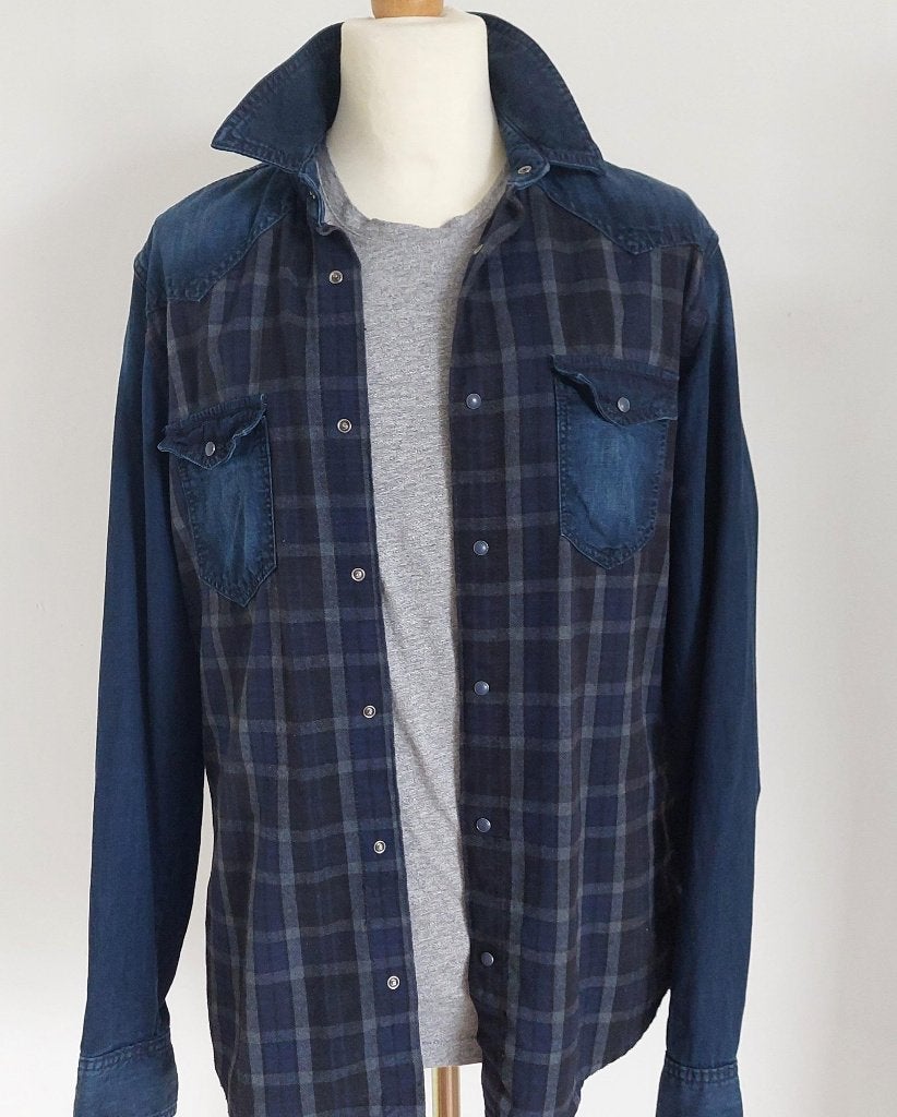 Zara Man slim fit Over blouse in maat L, Nieuw, Verzenden, Blauw, Halswijdte 41/42 (L)