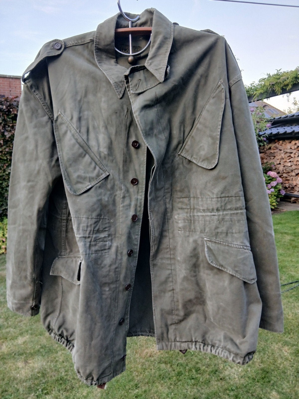legerjas gevechtsjas 1957 grote maat. nekaf jeep willy, Ophalen of Verzenden, Landmacht, Nederland, Kleding of Schoenen