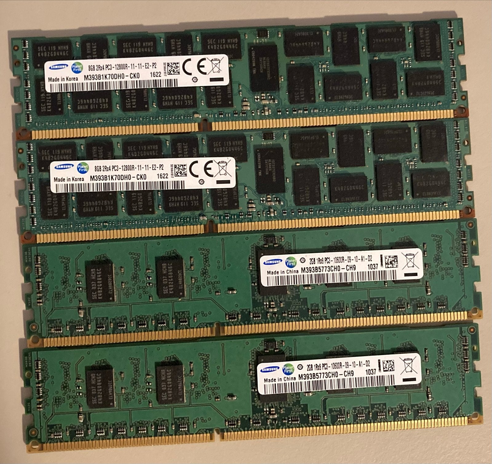 DDR3 ecc - 2x 8GB en 2x 2GB, Computers en Software, Gebruikt, Verzenden, Server, 8 GB