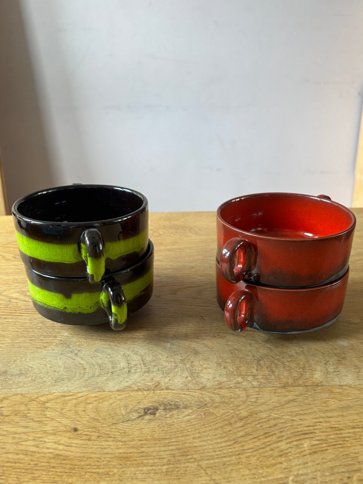 Retro vintage fat lava soepkommen/bakjes, Ophalen, Vintage, Zo goed als nieuw, Kom(men)