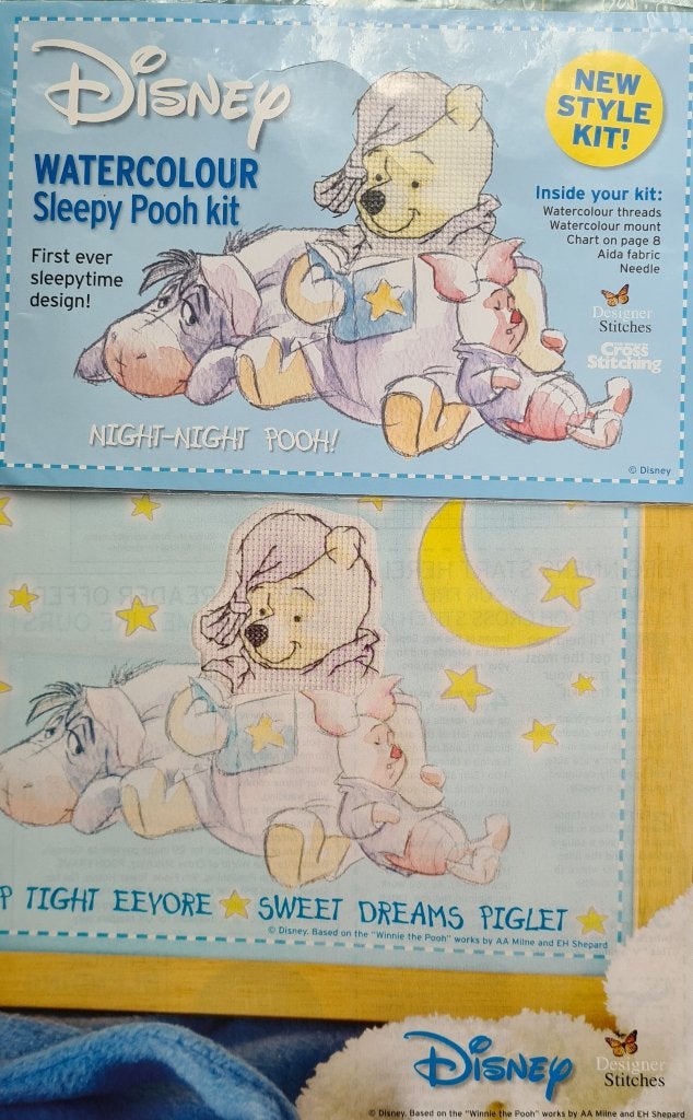 Winnie de Pooh in nachthemd borduurpakketje, Ophalen, Nieuw, Handborduren, Borduurpakket