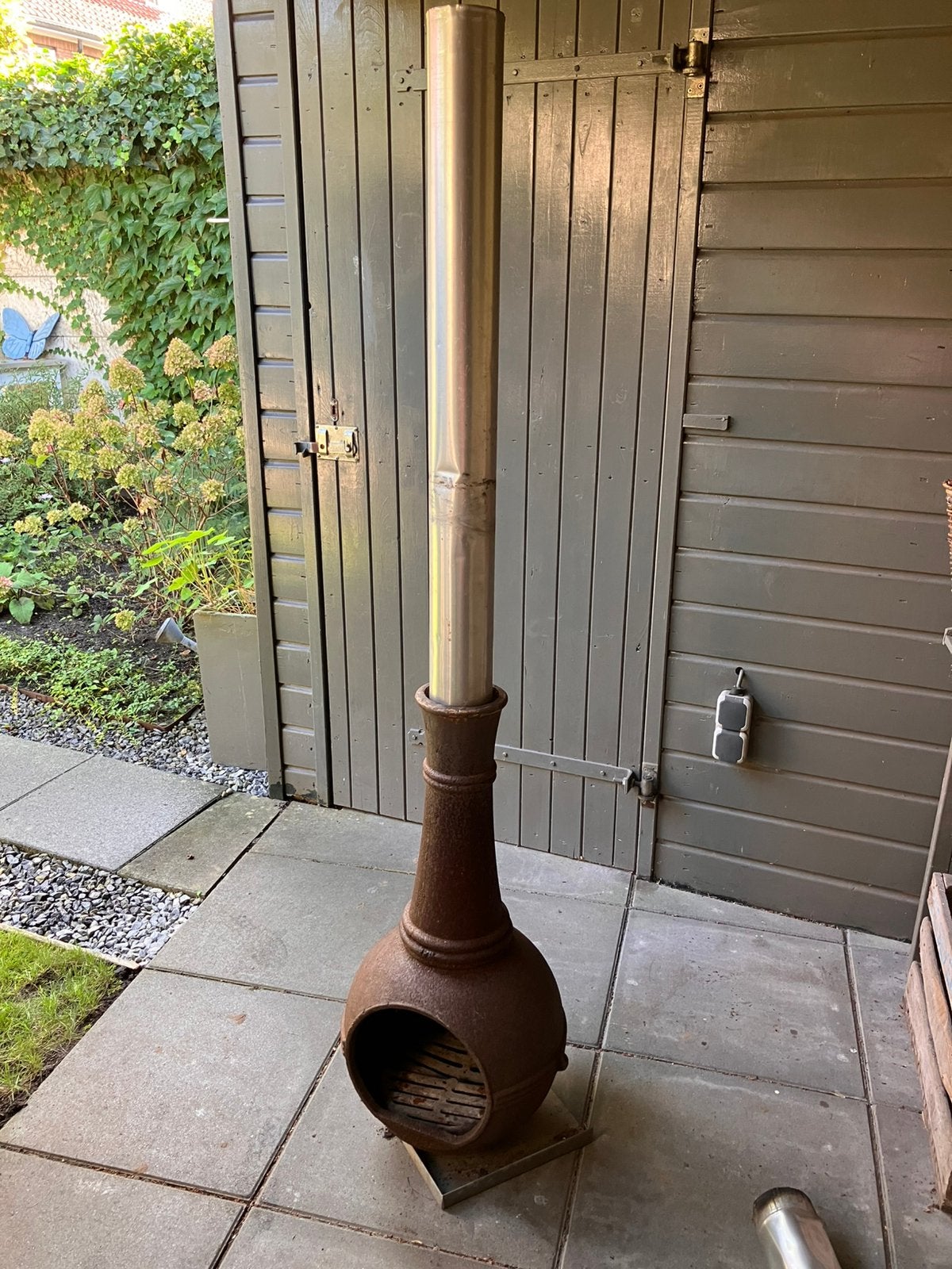 Gietijzeren sfeer enegie zuinig bolkacheltje, Tuin en Terras, Ophalen, Gebruikt