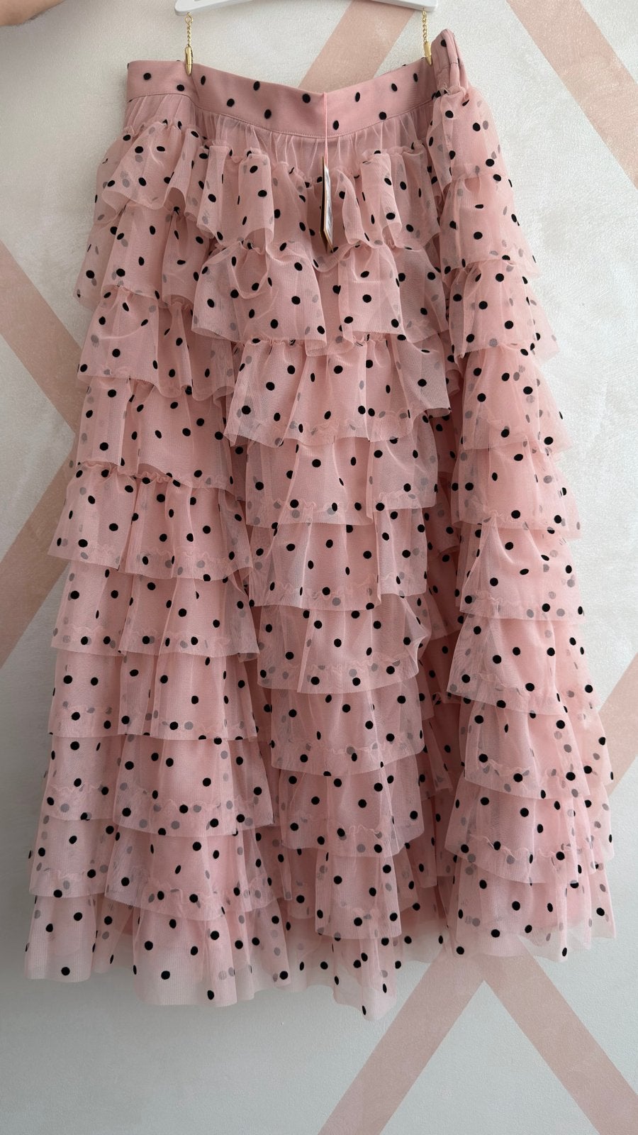 Boden Tule Gelaagde Rok Roze met Zwarte Stippen, Maat 46/48 (XL) of groter, Nieuw, Ophalen of Verzenden, Roze