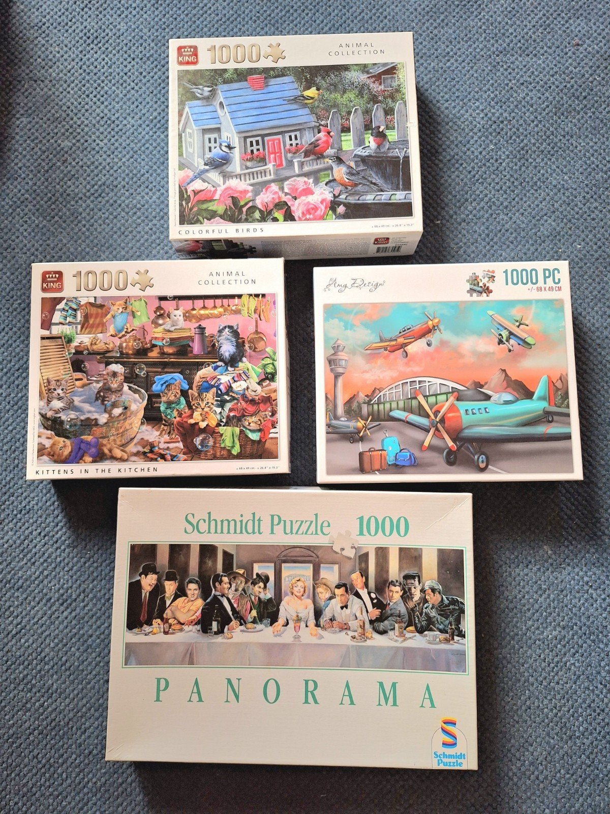 4 puzzels 1000 stukjes.Alleen ophalen., Ophalen, 500 t/m 1500 stukjes, Gebruikt, Legpuzzel