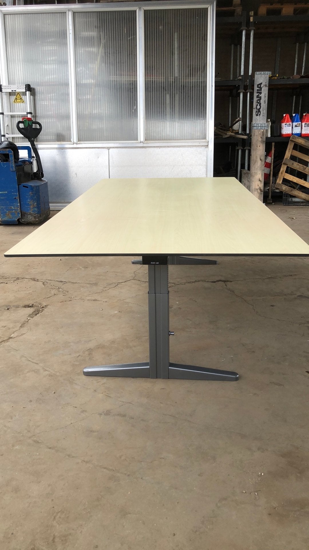 Grote kantoor/kantinetafel met 10 stoelen, Ophalen of Verzenden