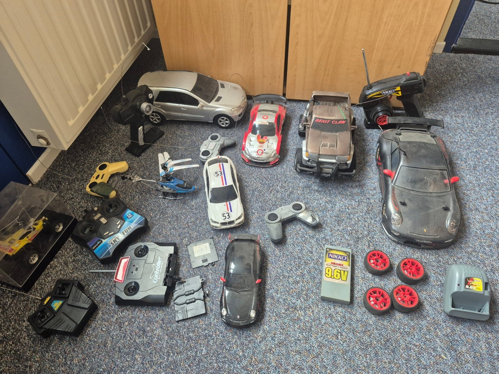 Partij RC auto's en onderdelen - Nikko Porsche, Ophalen of Verzenden, Gebruikt, Elektro, Auto onroad