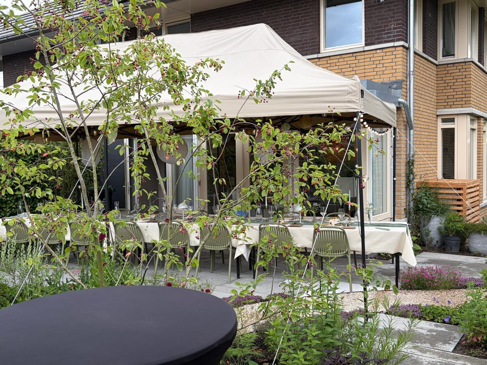 Easy Up Partytent Lifegoods 3 x 6 m - beige, Ophalen, Zo goed als nieuw, Minder dan 5 meter