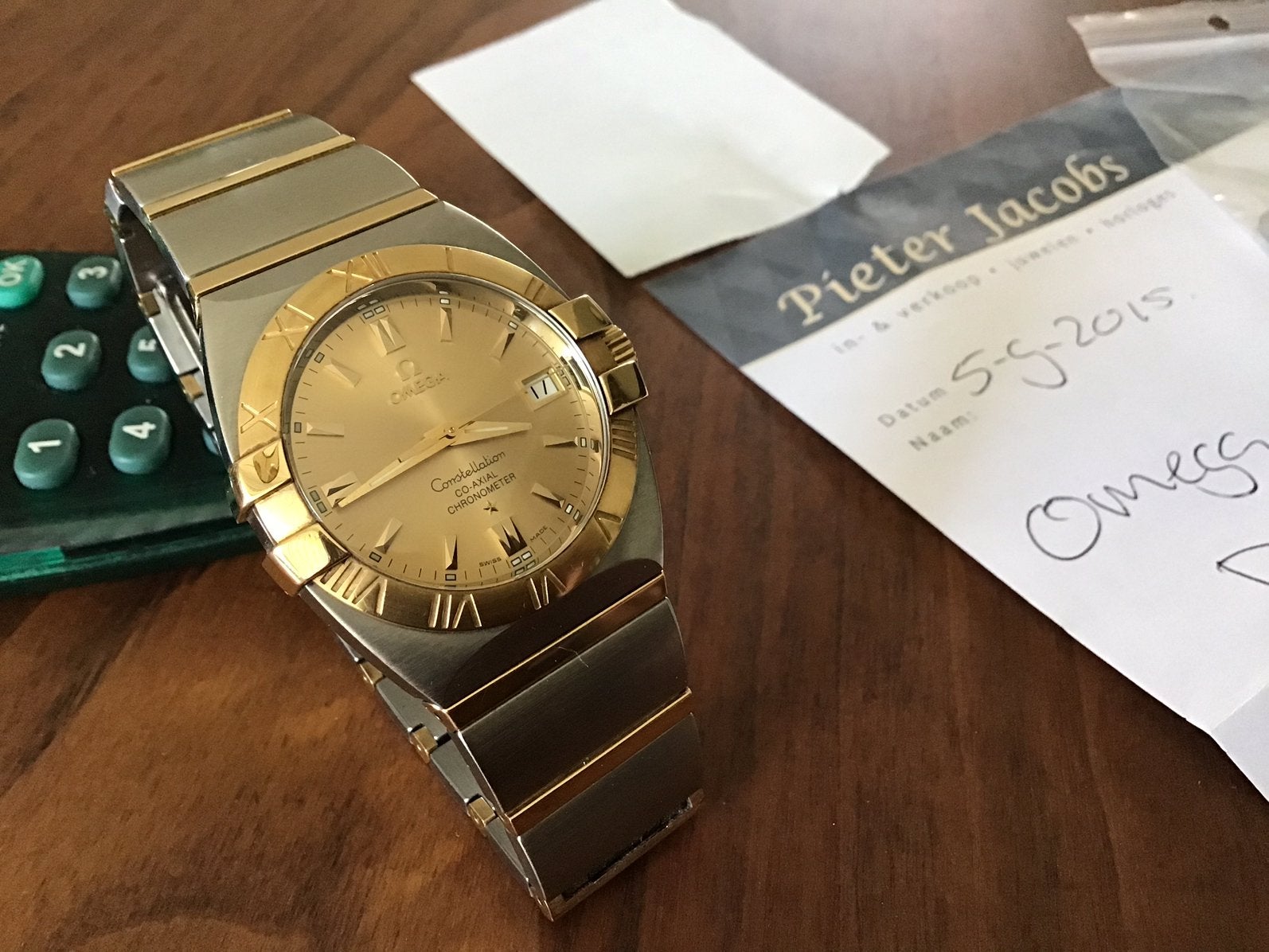 OMEGA CONSTELLATION DOUBLE EAGLE, CHRONOMETER, CAL. 2500,, Ophalen, Polshorloge, Zo goed als nieuw, Omega