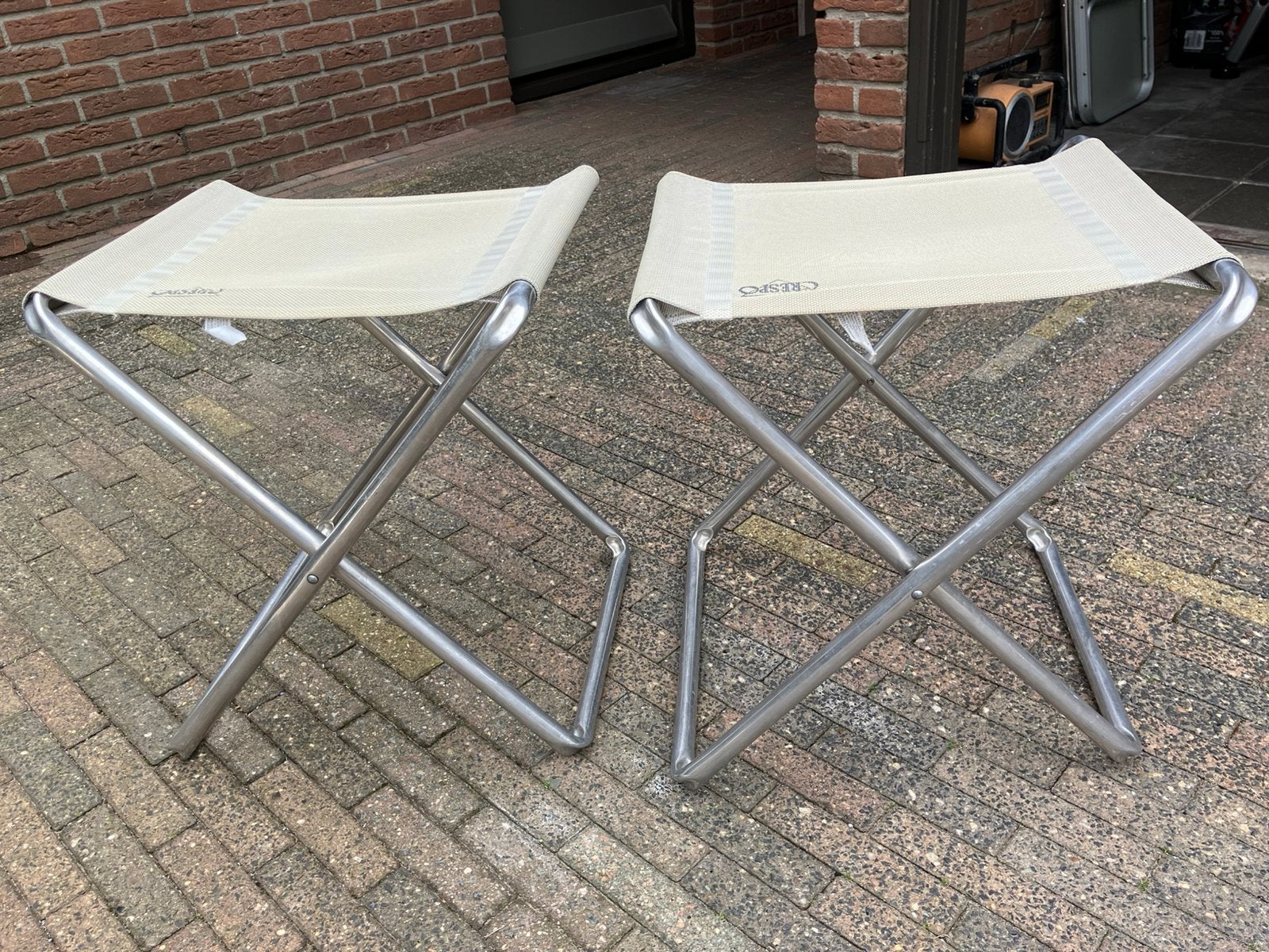 2 Crespo krukjes, Ophalen, Zo goed als nieuw, Campingstoel