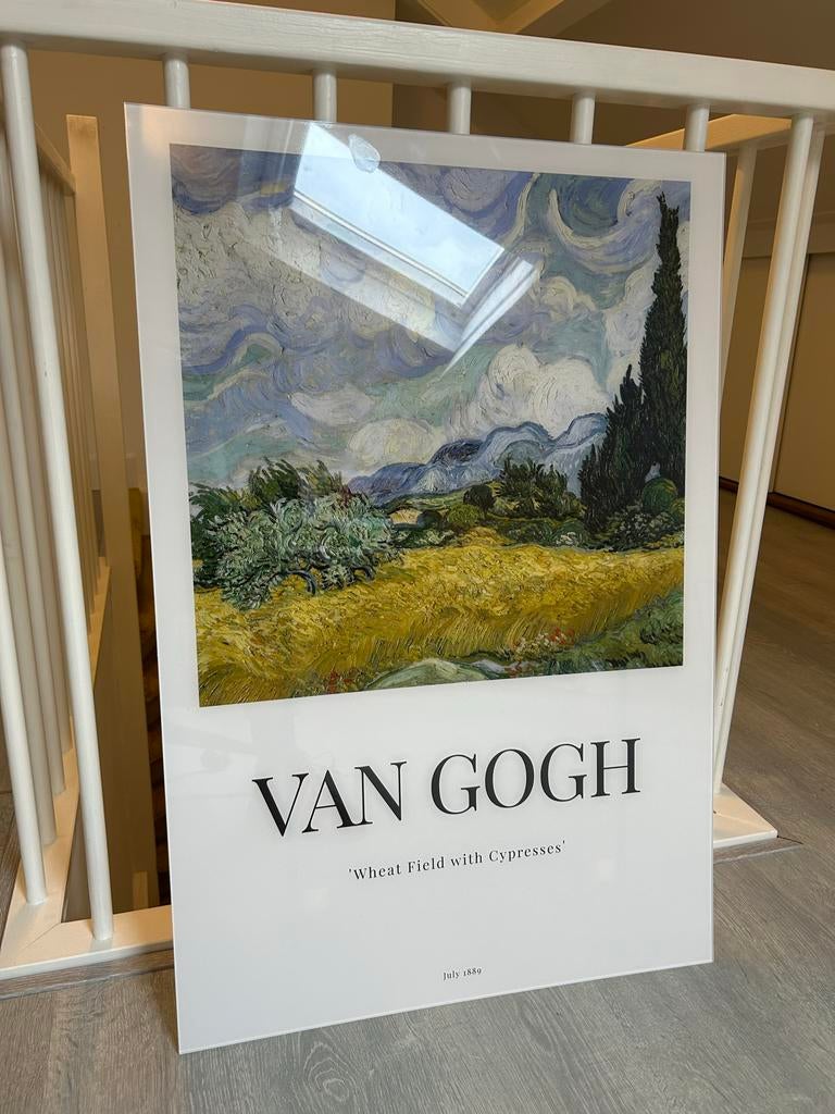 Plexiglas wanddecoratie Van Gogh 90x60cm, Ophalen, Zo goed als nieuw, 50 tot 75 cm, Print