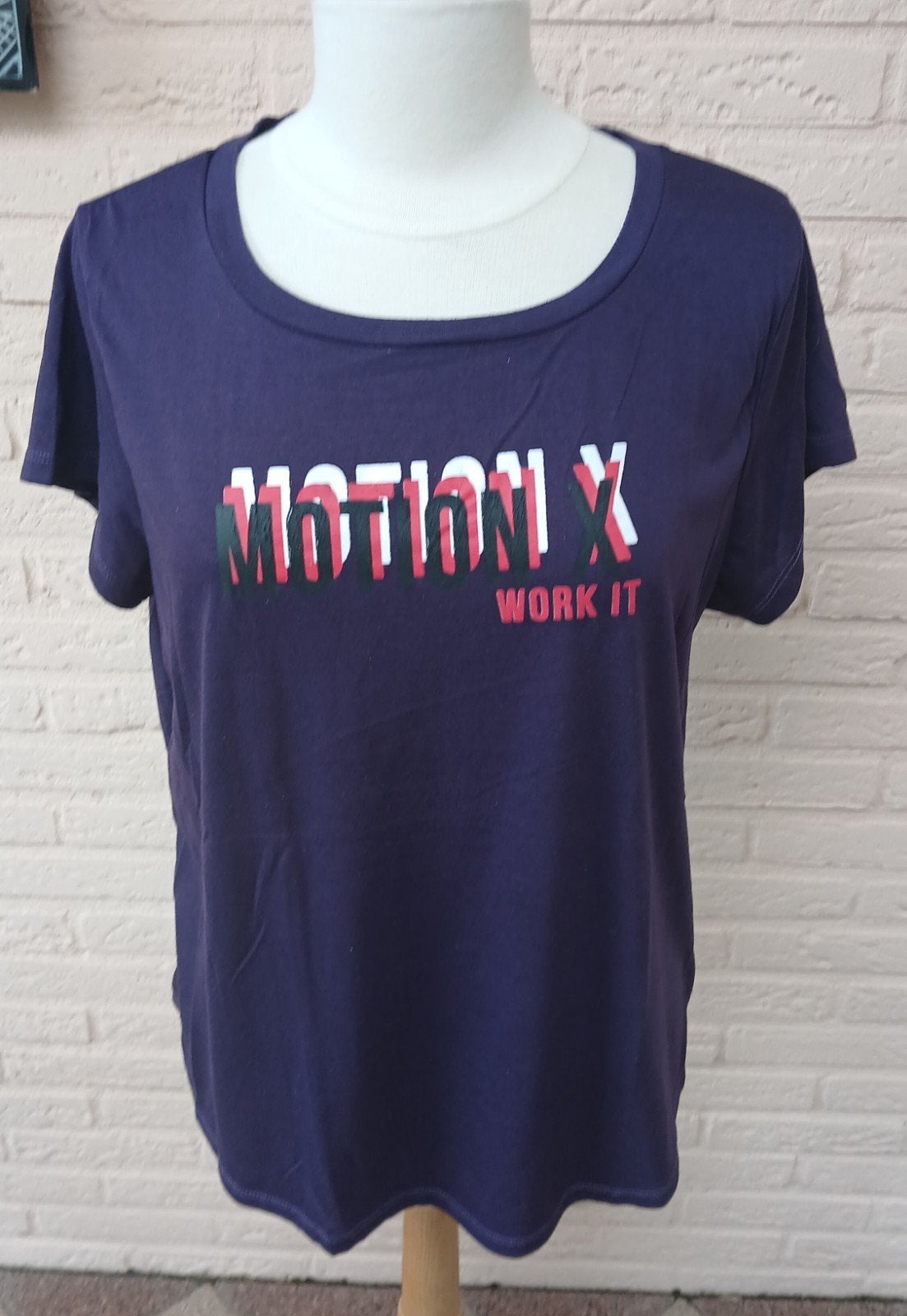 Dames sport t-shirt met korte mouwen-paars met tekst- Zeeman, Zeeman, Paars, Maat 46/48 (XL) of groter, Ophalen of Verzenden