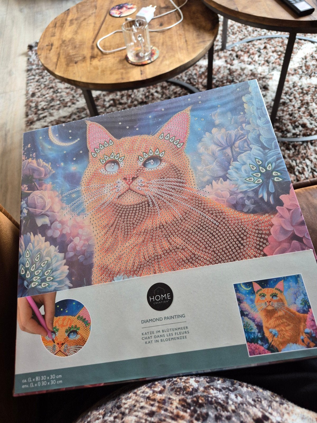 Diamond Painting Kat in Bloemenzee - Nieuw, Ophalen of Verzenden, Nieuw, Schilderen op nummer