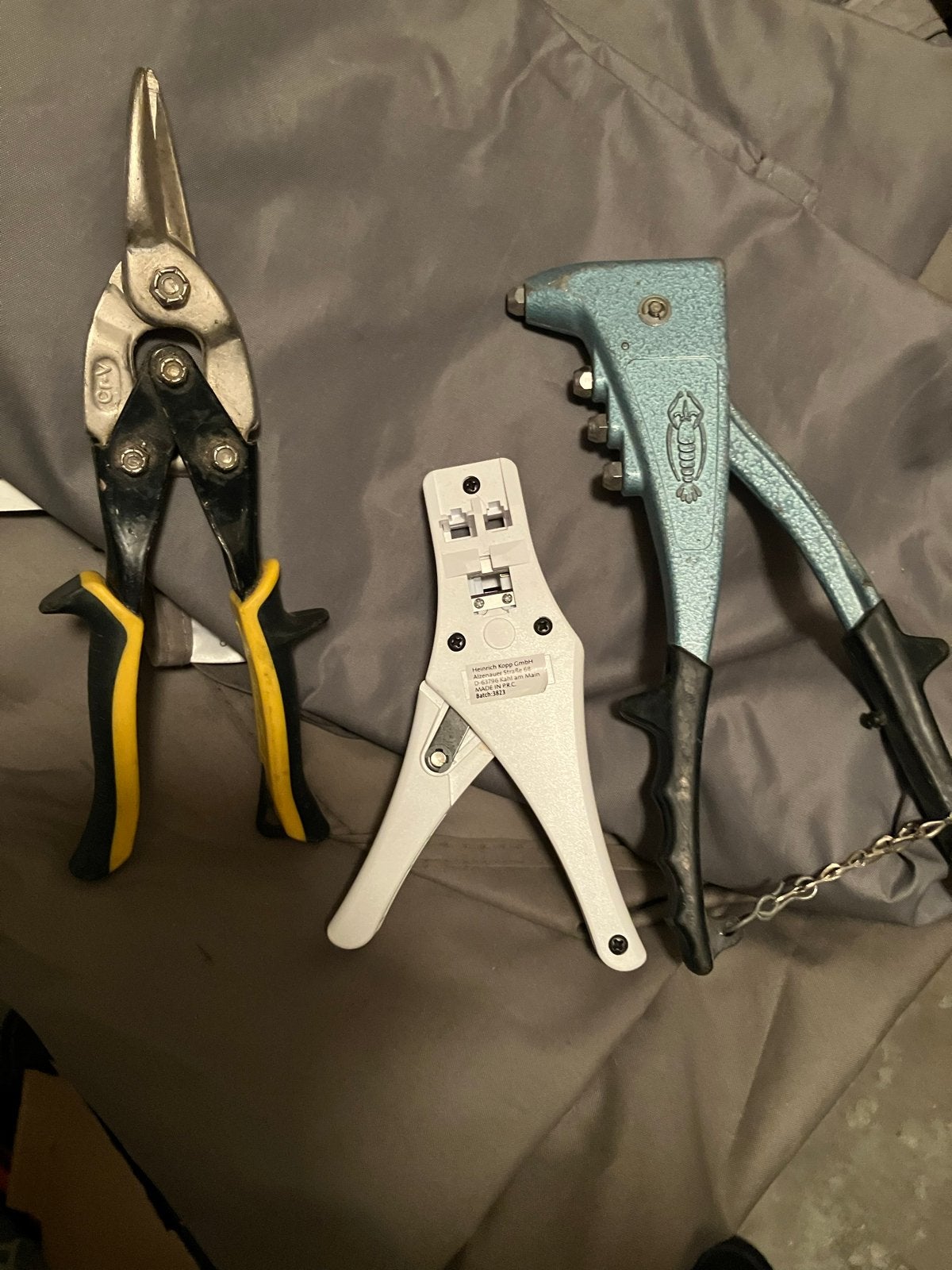Diverse handgereedschappen: kniptang, striptang, popnageltan, Ophalen of Verzenden, Gebruikt, Tang