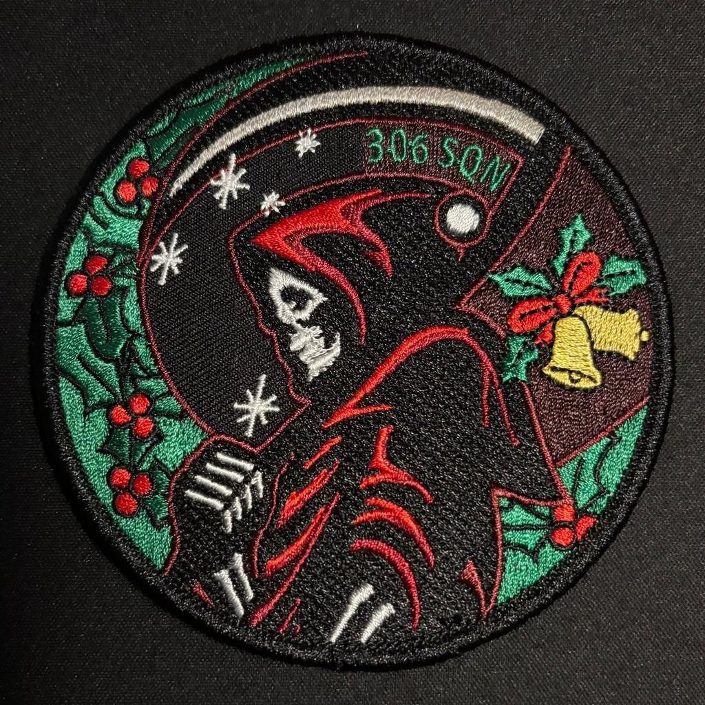 RNLAF 306sqn Kerst Patch, Ophalen of Verzenden, Luchtmacht, Nederland, Embleem of Badge