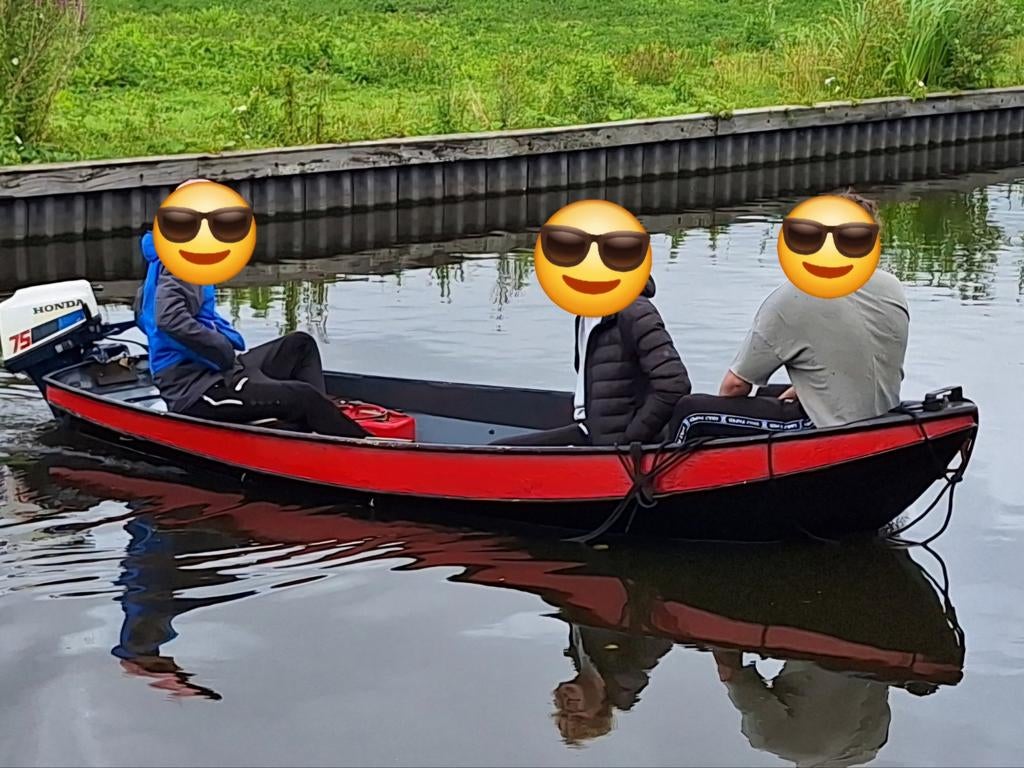 Stalen vlet +  Pega trailer + Honda 7.5pk bbm, Ophalen of Verzenden, Gebruikt