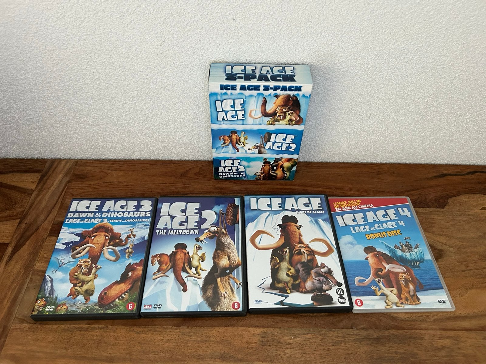 Ice Age DVD Collectie: Deel 1, 2, 3 en 4, Animatie, Verzamelbox, Nederlands, Zo goed als nieuw