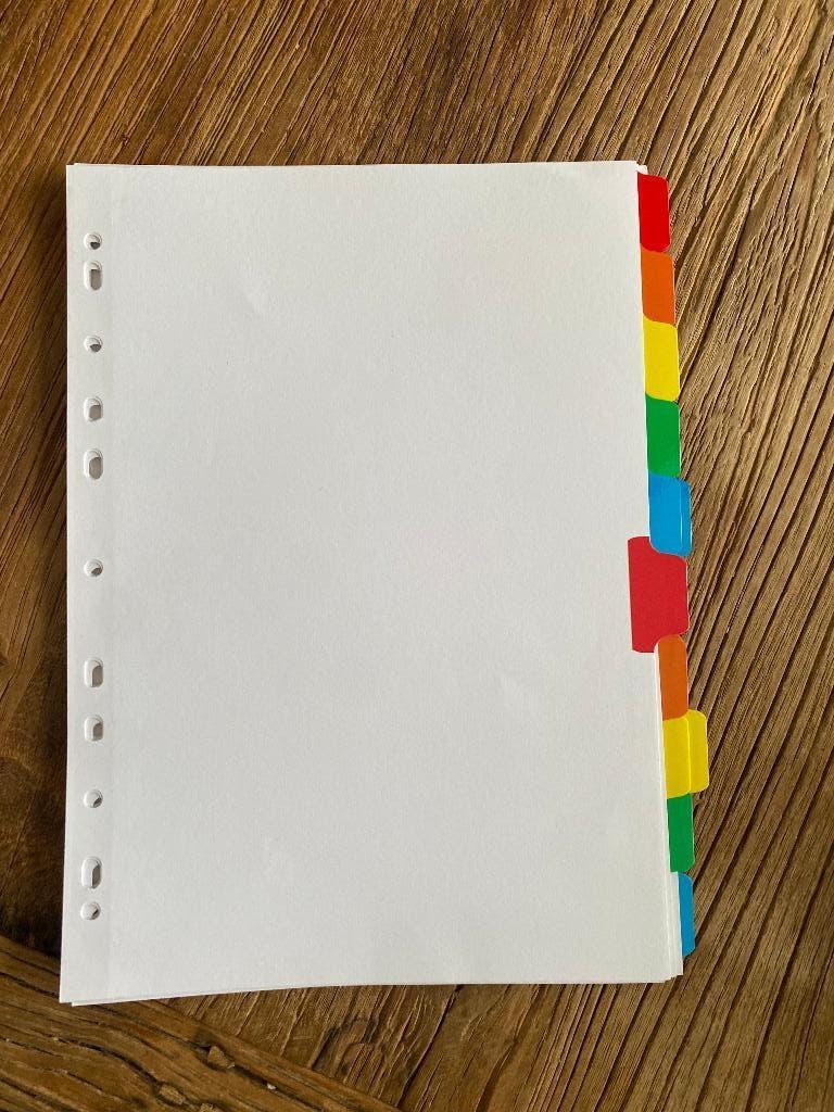 Tabbladenset – kleuren en met nummers; 2 setjes, Diversen, Schoolbenodigdheden, Ophalen of Verzenden, Gebruikt