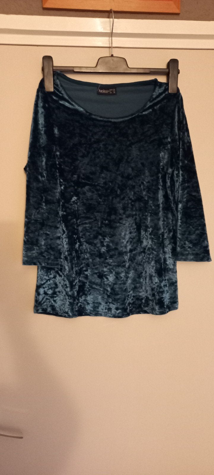 Janina Groen Velours Top Maat M, Kleding | Dames, Maat 38/40 (M), Ophalen of Verzenden, Zo goed als nieuw, Korte mouw