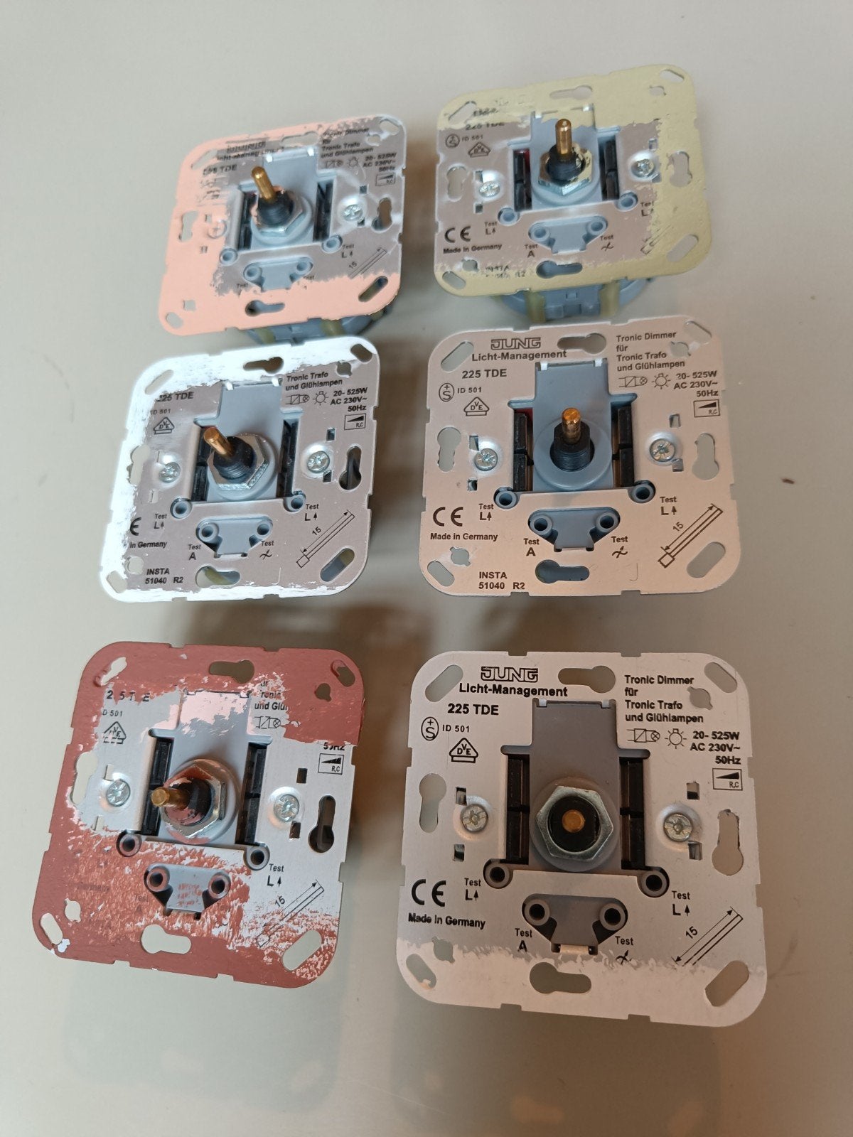 6x Jung Tronic Dimmer 225 TDE (voor halogeen en gloeilampen), Ophalen of Verzenden, Gebruikt, Jung, Dimmer