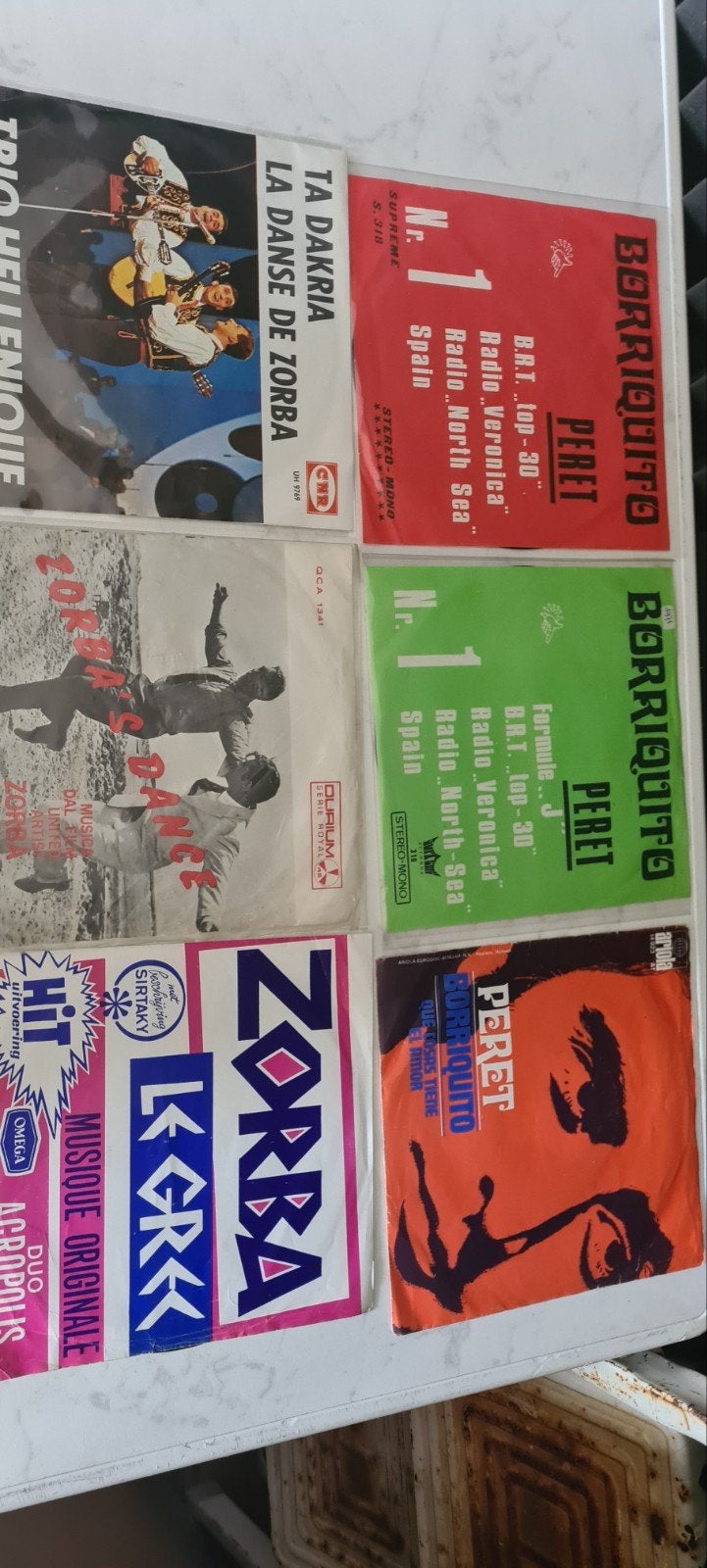 Zorba de Griek & Peret Borriquito - Vinyl Singles Collectie, Cd's en Dvd's, Vinyl Singles, Gebruikt, Wereldmuziek, 7 inch, Ophalen of Verzenden