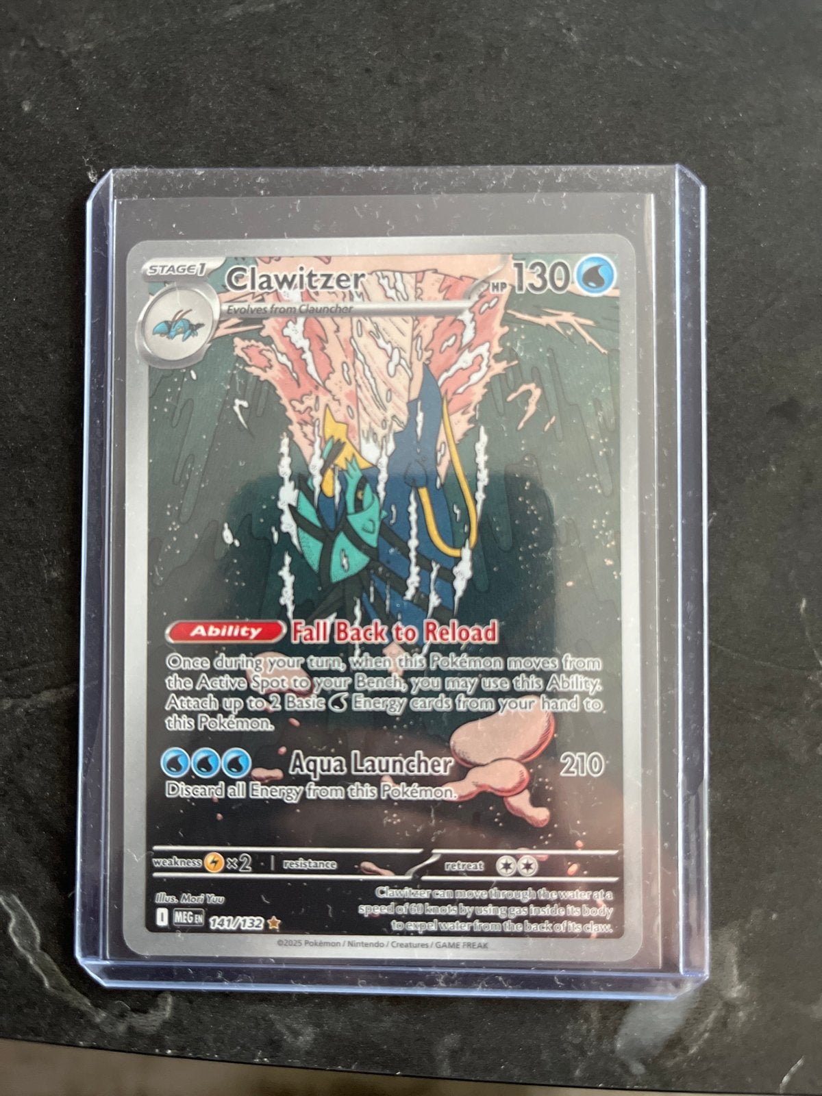 Clawitzer Pokémon kaart 141/132 - Obsidian Flames, Ophalen of Verzenden, Zo goed als nieuw, Losse kaart, Foil