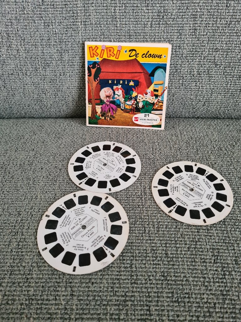 Viewmaster view master vintage schijfjes kiri de clown, Gebruikt, Ophalen of Verzenden, Nvt, Nvt