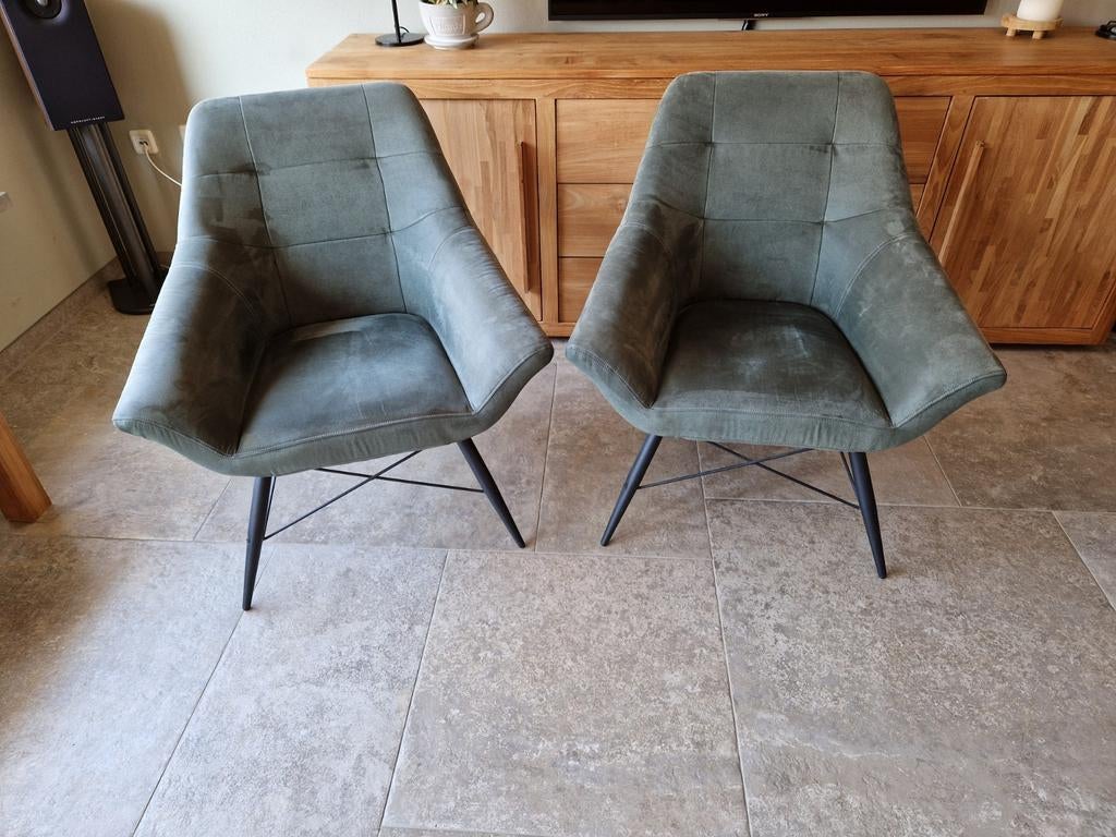 2x Groene Henders en Hazel Ravenna fauteuils, Ophalen, Twee, Overige kleuren, Zo goed als nieuw