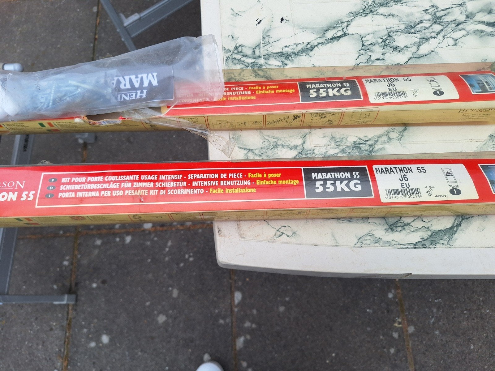 2 stuks Schuifdeurrails Marathon 55KG, Doe-het-zelf en Verbouw, Deuren en Horren, Binnendeur, Nieuw, Ophalen of Verzenden, Schuifdeur