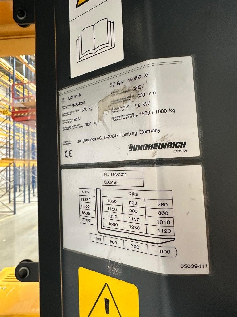 Jungheinrich EKX 515k Smallegangentruck / Combitruck, Zakelijke goederen, Machines en Bouw | Heftrucks en Intern transport, Heftruck